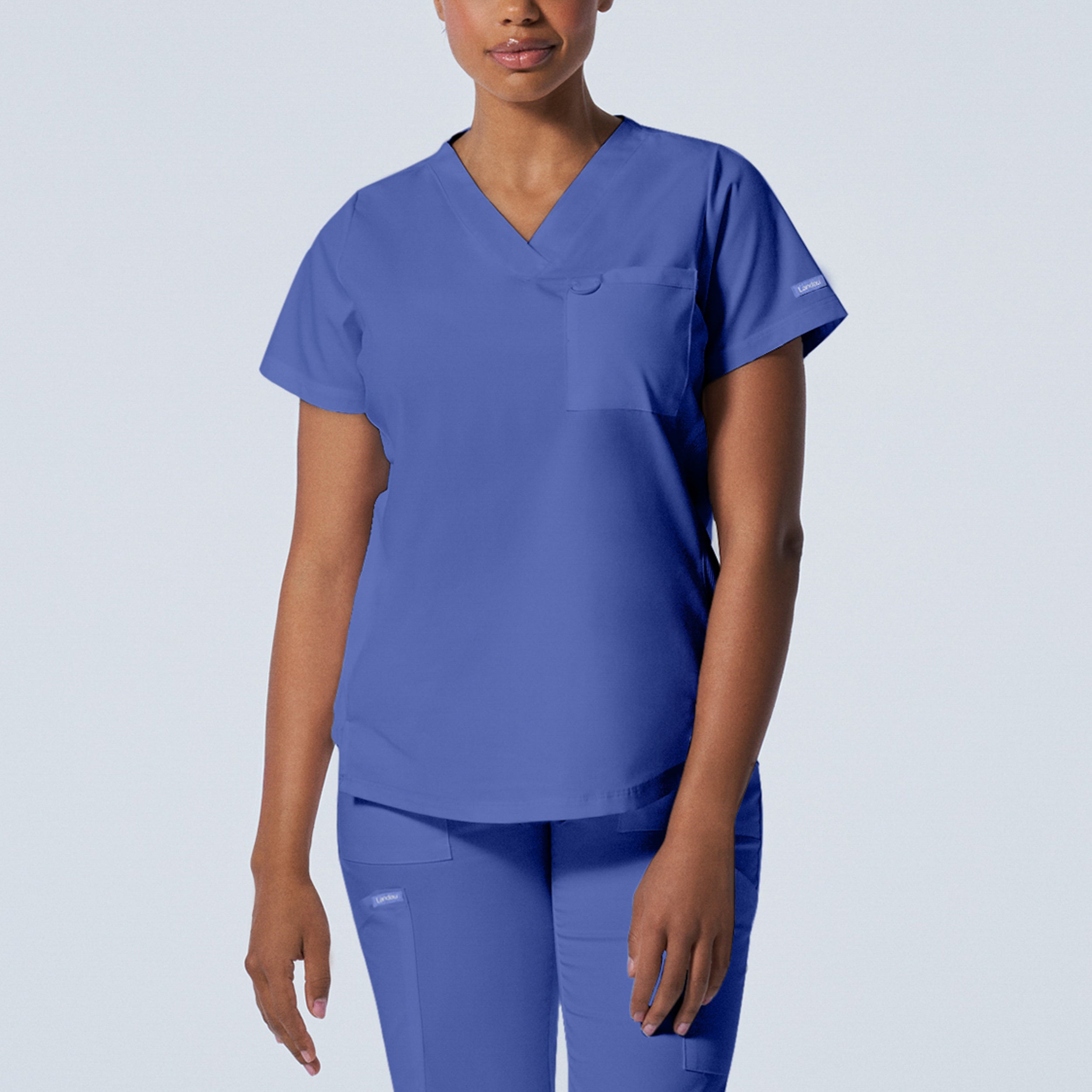 Landau ProFlex Women's 2-Pocket V-Neck Scrub Top - Premier Med Scrubs