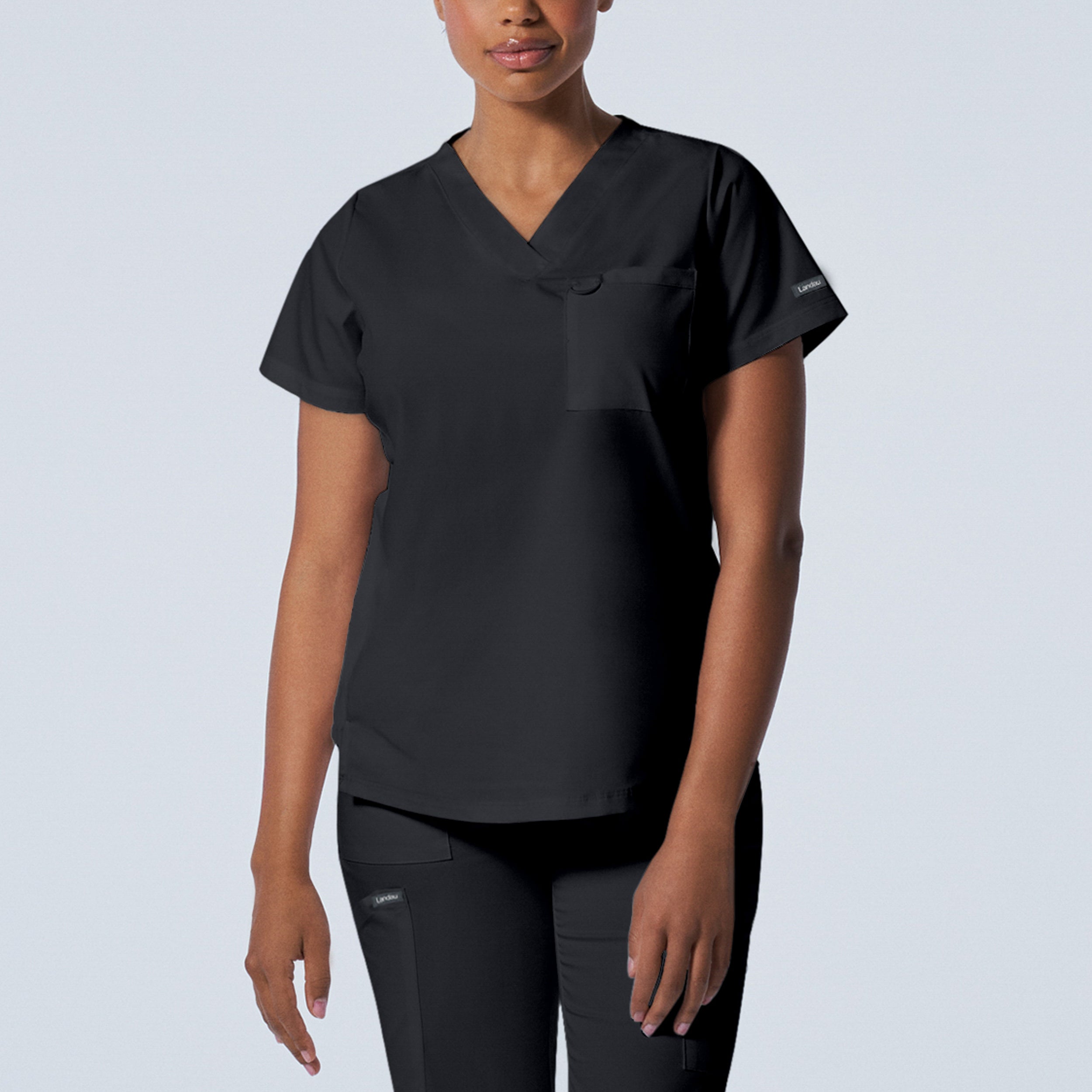 Landau ProFlex Women's 2-Pocket V-Neck Scrub Top - Premier Med Scrubs