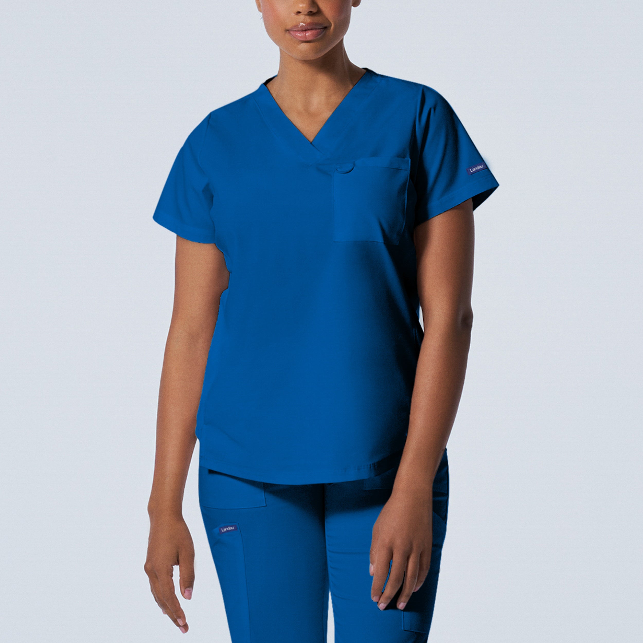 Landau ProFlex Women's 2-Pocket V-Neck Scrub Top - Premier Med Scrubs