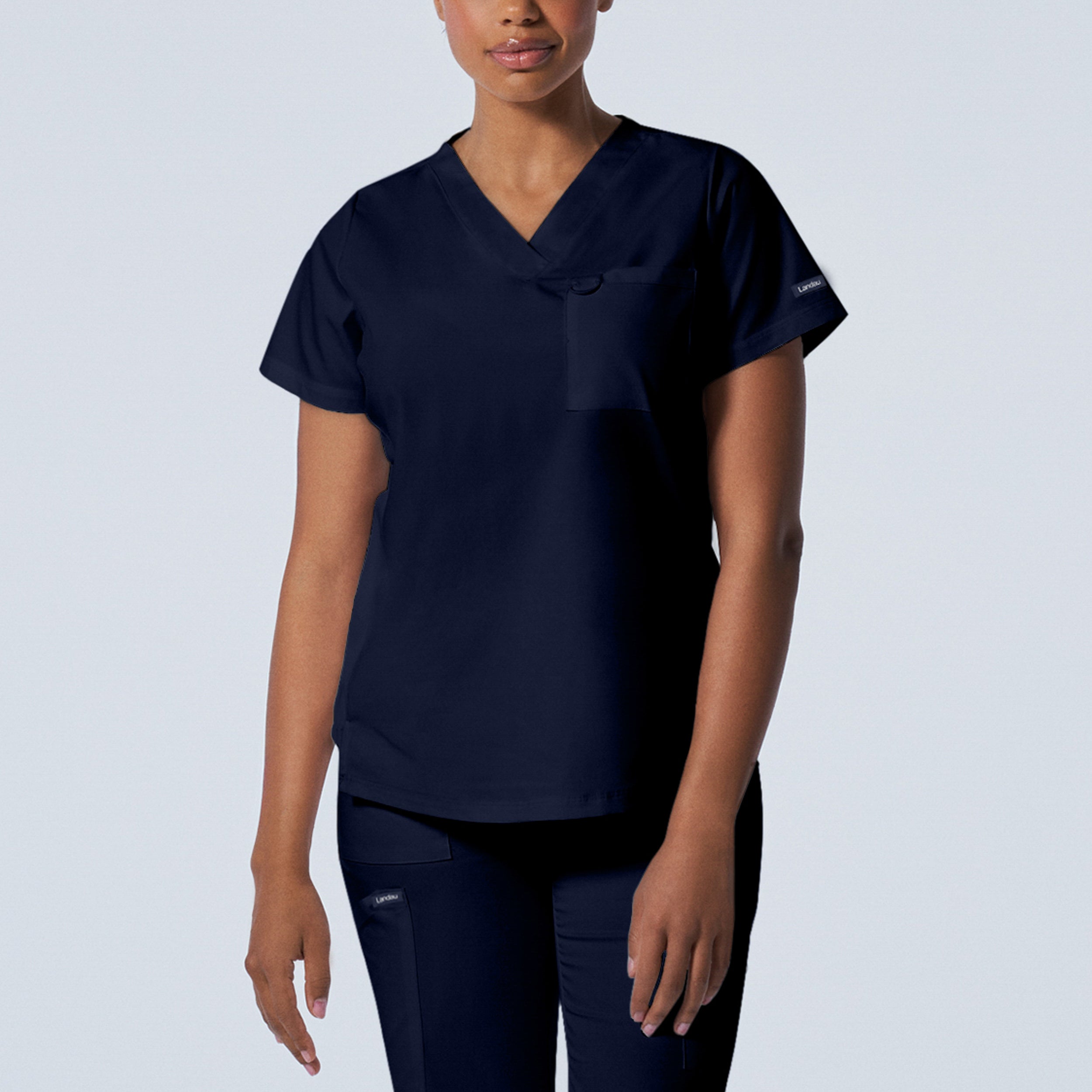 Landau ProFlex Women's 2-Pocket V-Neck Scrub Top - Premier Med Scrubs