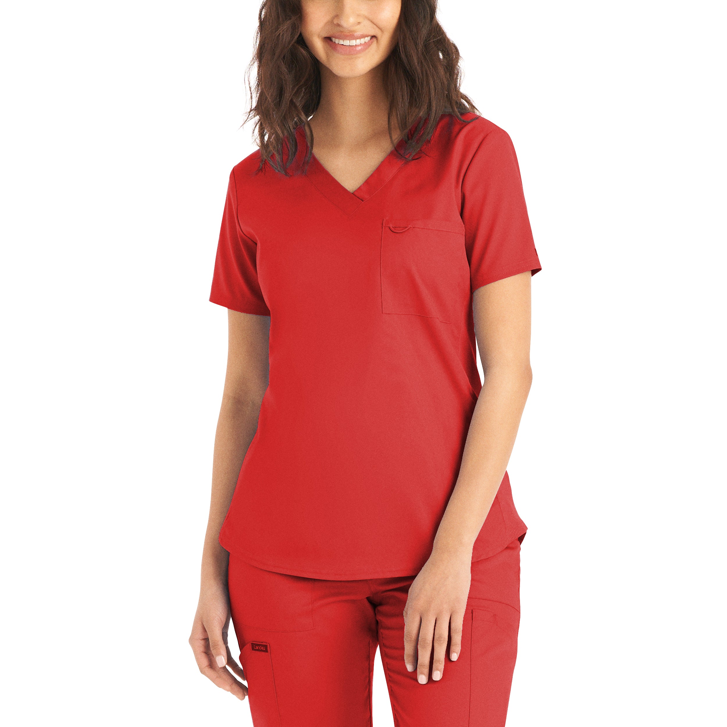 Landau ProFlex Women's 2-Pocket V-Neck Scrub Top - Premier Med Scrubs