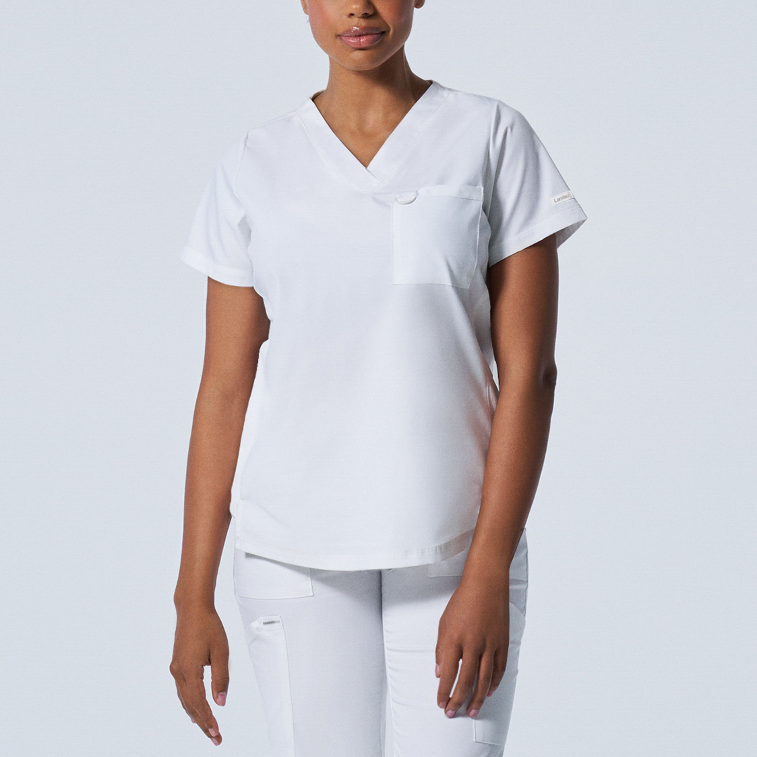 Landau ProFlex Women's 2-Pocket V-Neck Scrub Top - Premier Med Scrubs